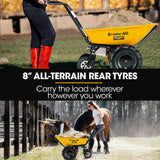 NNEMB 40V Battery Powered Wheelbarrow Motorised Electric-100L Bucket Volume-4 Wheel-260kg Capacity