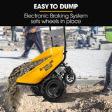 NNEMB 40V Battery Powered Wheelbarrow Motorised Electric-100L Bucket Volume-4 Wheel-260kg Capacity