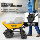NNEMB 40V Battery Powered Wheelbarrow Motorised Electric-100L Bucket Volume-3 Wheel-260KG-Lifting Bucket