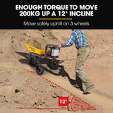 NNEMB 40V Battery Powered Wheelbarrow Motorised Electric-100L Bucket Volume-3 Wheel-260KG-Lifting Bucket