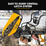 NNEMB 40V Battery Powered Wheelbarrow Motorised Electric-100L Bucket Volume-3 Wheel-260KG-Lifting Bucket