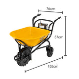 NNEMB 40V Battery Powered Wheelbarrow Motorised Electric-100L Bucket Volume-3 Wheel-260KG-Lifting Bucket