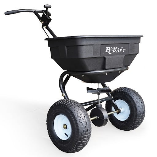 NNEMB Walk Behind Broadcast Spreader 56kg 60L Seed Lawn Fertiliser
