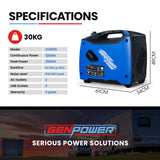 NNEMB Inverter Generator 3500W Max 3200W Rated Trade Camping Home-Blue