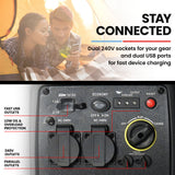 NNEMB Inverter Generator 3500W Max 3200W Rated Petrol Camping-Cable Lock-Red