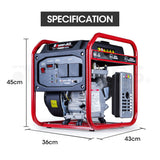 NNEMB 3.5kW Peak 3.1kW Rated Portable Open-Frame Inverter Generator