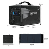 NNEMB 300W/600W 21Ah 307Wh Portable Lithium Power Station Solar Generator with 100W Folding Solar Panels
