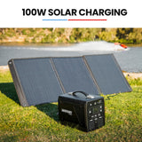 NNEMB 500W/1000W 515Wh Portable Lithium Power Station Solar Generator with Folding Solar Panels