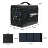 NNEMB 500W/1000W 515Wh Portable Lithium Power Station Solar Generator with Folding Solar Panels