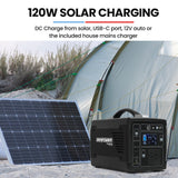 NNEMB 300W/600W 307Wh Portable Lithium Power Station Solar Generator Camping Off Grid Supply System
