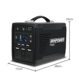 NNEMB 500W/1000W 41Ah 615Wh Portable Lithium Power Station Solar Generator Camping Off Grid Supply System