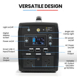 NNEMB 500W/1000W 41Ah 615Wh Portable Lithium Power Station Solar Generator Camping Off Grid Supply System