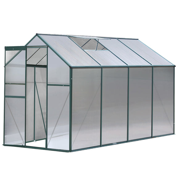 NNEDSZ Aluminum Greenhouse Green House Garden Shed Polycarbonate 2.52x1.9M