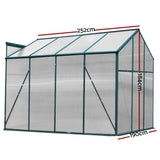 NNEDSZ Aluminum Greenhouse Green House Garden Shed Polycarbonate 2.52x1.9M