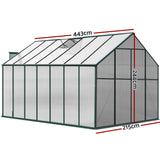 NNEDSZ Aluminium Greenhouse Green House Garden Polycarbonate 4.43X2.44M