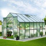 NNEDSZ Aluminium Greenhouse Green House Garden Polycarbonate 4.43X2.44M