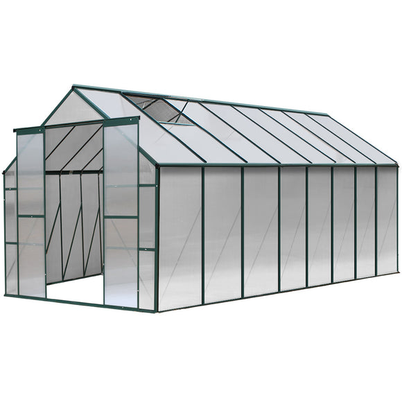 NNEDSZ Aluminium Greenhouse Polycarbonate Green House Garden Shed 5.1x2.44M