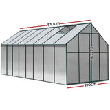 NNEDSZ Aluminium Greenhouse Polycarbonate Green House Garden Shed 5.1x2.44M