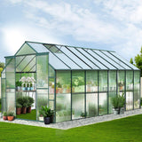 NNEDSZ Aluminium Greenhouse Polycarbonate Green House Garden Shed 5.1x2.44M