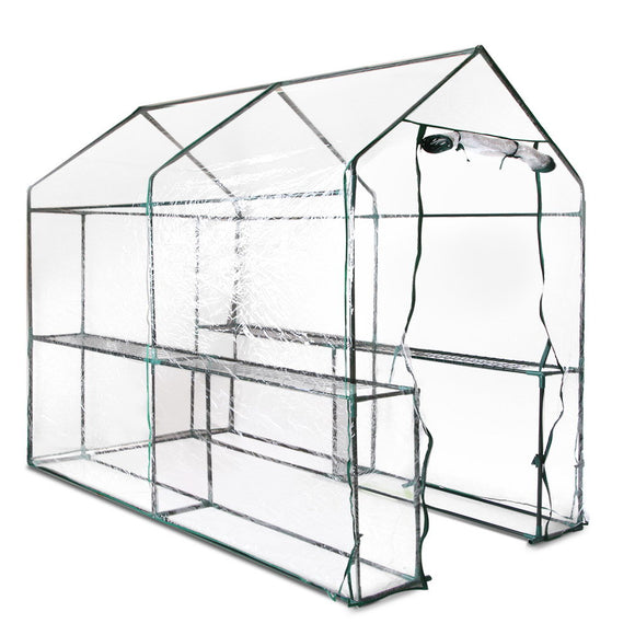 NNEDSZ Greenfingers Greenhouse Garden Shed Green House 1.9X1.2M Storage Greenhouses Clear