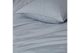 NNEKG Casa Vintage Washed Cotton Queen Bed Quilt Cover Set Silver