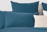 NNEKG Casa Vintage Washed Cotton Queen Bed Quilt Cover Set Teal