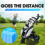 NNEMB Golf Buggy Electric Trolley Automatic Motorised Foldable Cart LED Black