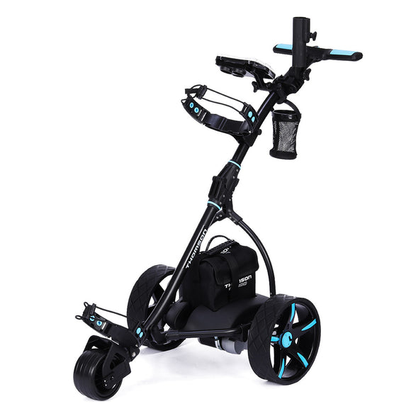NNEMB Golf Buggy Electric Trolley Automatic Motorised Foldable Cart LED Black