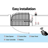 NNEDSZ 600KG Swing Gate Opener Automatic Electric Solar Power Remote Control
