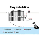 NNEDSZ 40W Swing Gate Opener Auto Solar Power Electric Remote Control 600KG