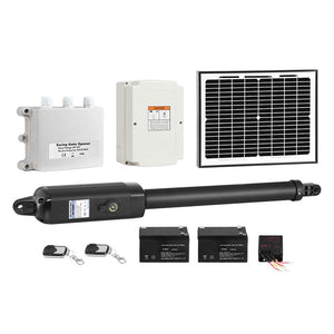 NNEDSZ Automatic Full Solar Power Swing Gate Opener Kit 600KG