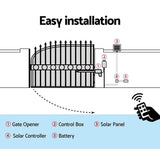 NNEDSZ Automatic Full Solar Power Swing Gate Opener Kit 600KG