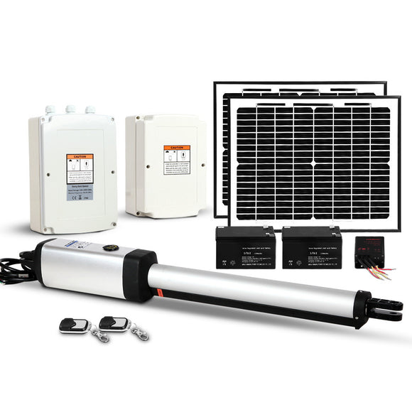 NNEDSZ 600KG Swing Gate Opener Auto Solar Power Electric Kit Remote Control