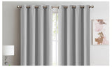 NNEDPE 2x 100% Blockout Curtains Panels 3 Layers Eyelet Grey 240x230cm