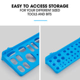 NNEMB 69pc Wall Mounted Parts Bin Rack with Tool Holders-Blue