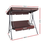NNEDSZ Outdoor Swing Chair Hammock 3 Seater Garden Canopy Bench Seat Backyard