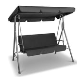 NNEDSZ Furniture Swing Chair Hammock 3 Seater Bench Seat Canopy Black