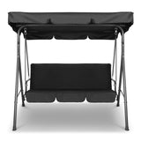 NNEDSZ Furniture Swing Chair Hammock 3 Seater Bench Seat Canopy Black