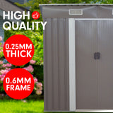 NNEDPE 4ft x 6ft Garden Shed with Base Flat Roof Outdoor Storage - Grey