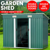 NNEDPE Garden Shed Flat 4ft x 6ft Outdoor Storage Shelter - Green