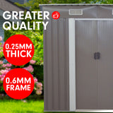 NNEDPE Garden Shed Flat 4ft x 6ft Outdoor Storage Shelter - Grey