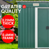 NNEDPE 4ft x 8ft Garden Shed Flat Roof Outdoor Storage - Green