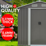 NNEDPE Garden Shed Spire Roof 4ft x 6ft Outdoor Storage Shelter - Grey