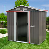 NNEDPE Garden Shed Spire Roof 4ft x 6ft Outdoor Storage Shelter - Grey
