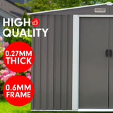 NNEDPE Garden Shed Spire Roof 6ft x 8ft Outdoor Storage Shelter - Grey