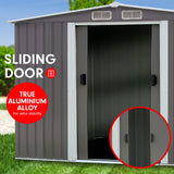 NNEDPE Garden Shed Spire Roof 8ft x 8ft Outdoor Storage Shelter - Grey