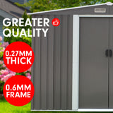 NNEDPE Garden Shed Spire Roof 8ft x 8ft Outdoor Storage Shelter - Grey