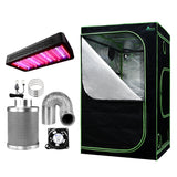 NNEDSZ   Tent 1200W LED  Light 120X120X200cm Mylar 6" Ventilation