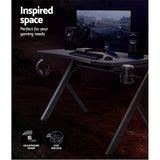 NNEDSZ Gaming Desk Home Office Carbon Fiber Computer Table Racer Desks Black