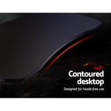NNEDSZ Gaming Desk Home Office Carbon Fiber Computer Table Racer Desks Black